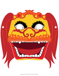 Document preview: Chinese Lion Dance Mask Template