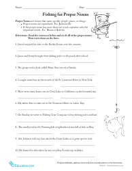 Common or Proper Noun Worksheet, Page 3