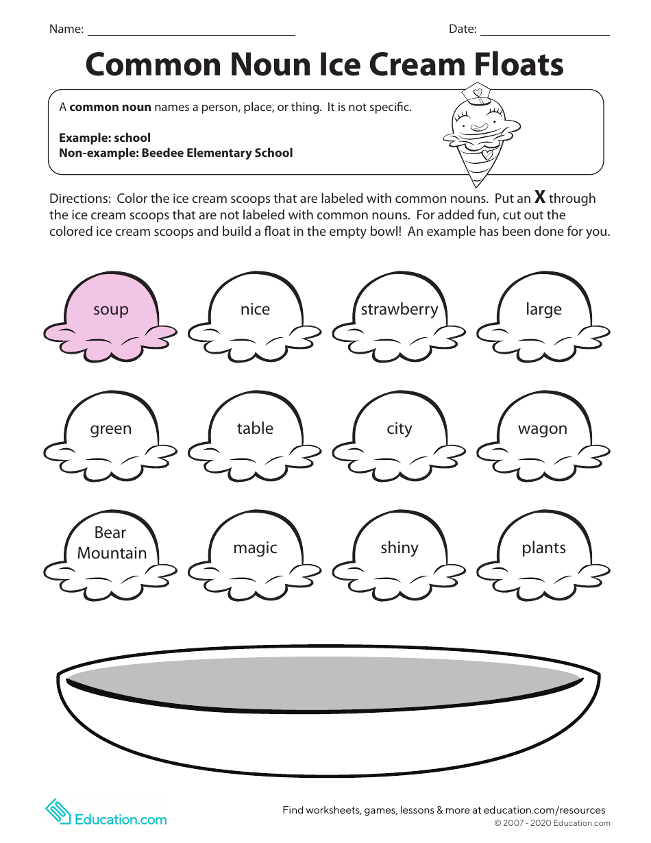 Common or Proper Noun Worksheet, Page 5