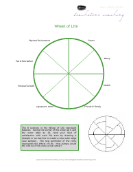 Document preview: Wheel of Life Self-coaching Sheet - Touchstone Coaching
