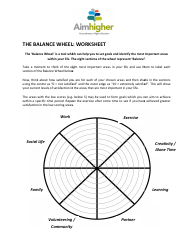 Balance Wheel Self-care Worksheet, Page 2