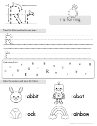 Document preview: R Letter Practice Sheet
