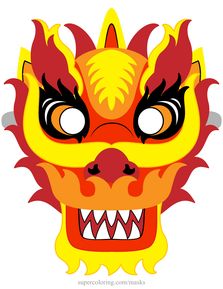 Chinese New Year Dragon Mask Template Download Printable PDF ...