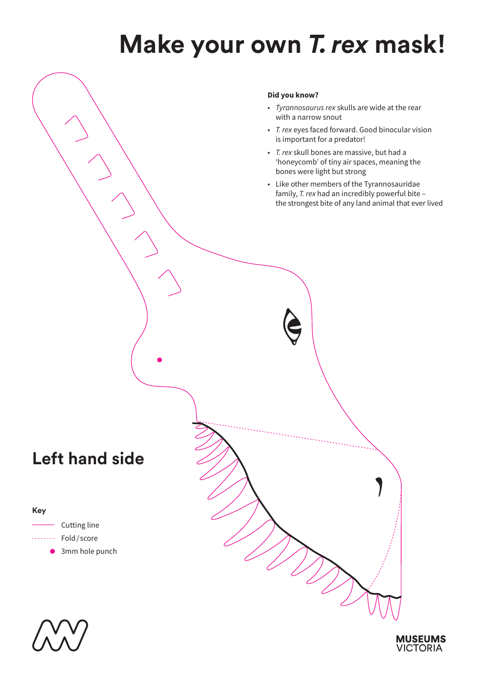 T-Rex Mask Template, Page 1