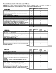 Document preview: 8 Dimensions of Wellness Personal Assessment Worksheet