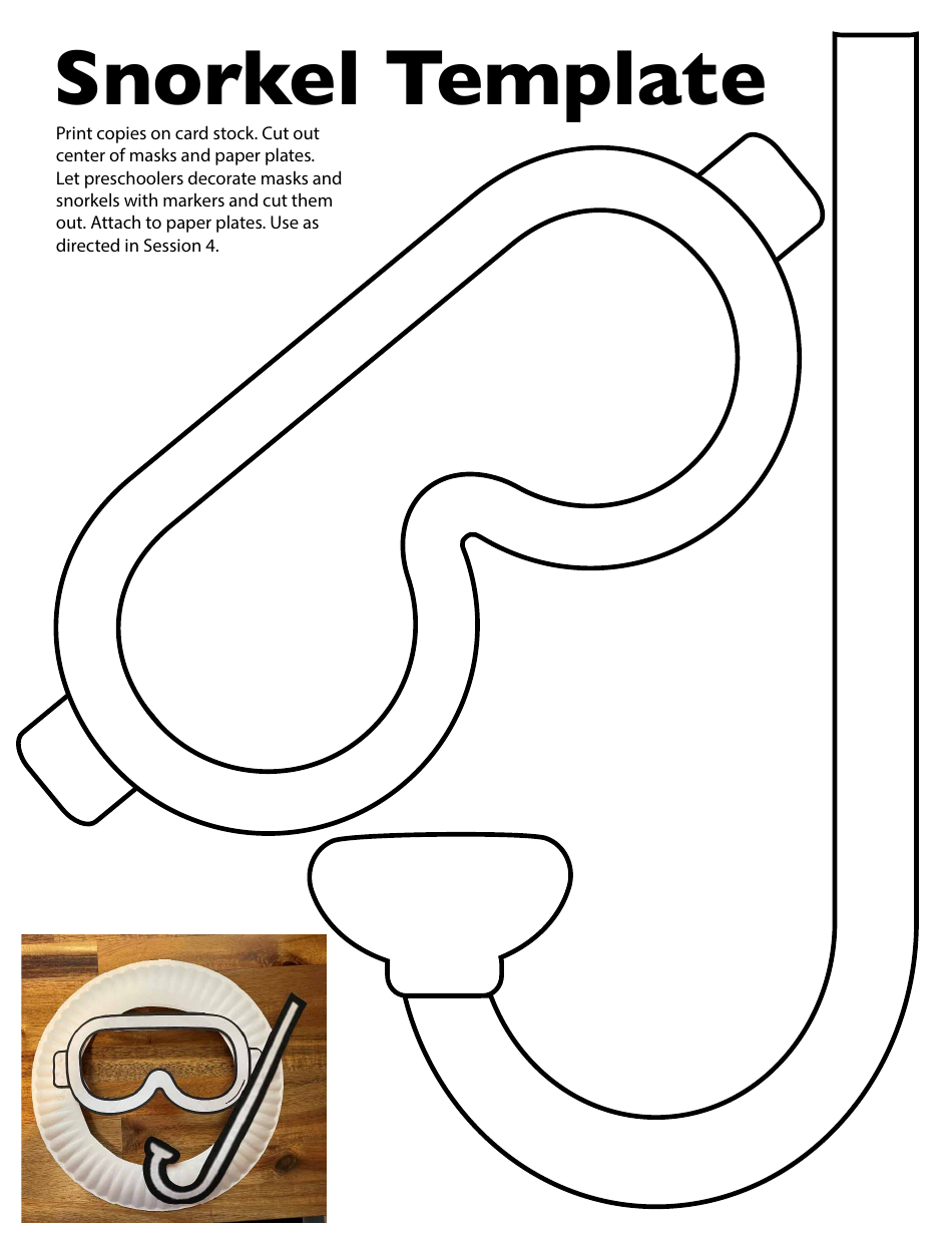 Snorkel Mask Template, Page 1