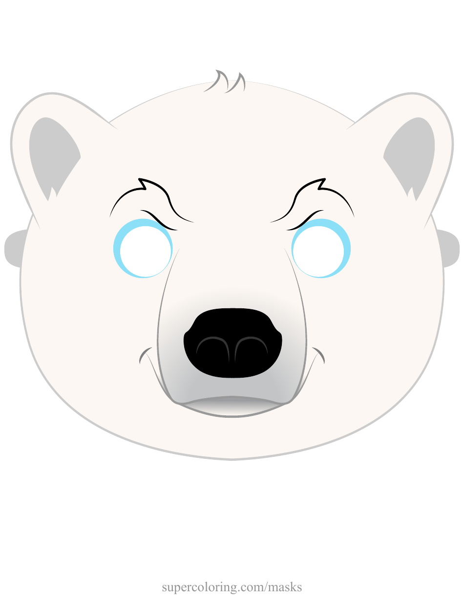 Polar Bear Mask Template, Page 1