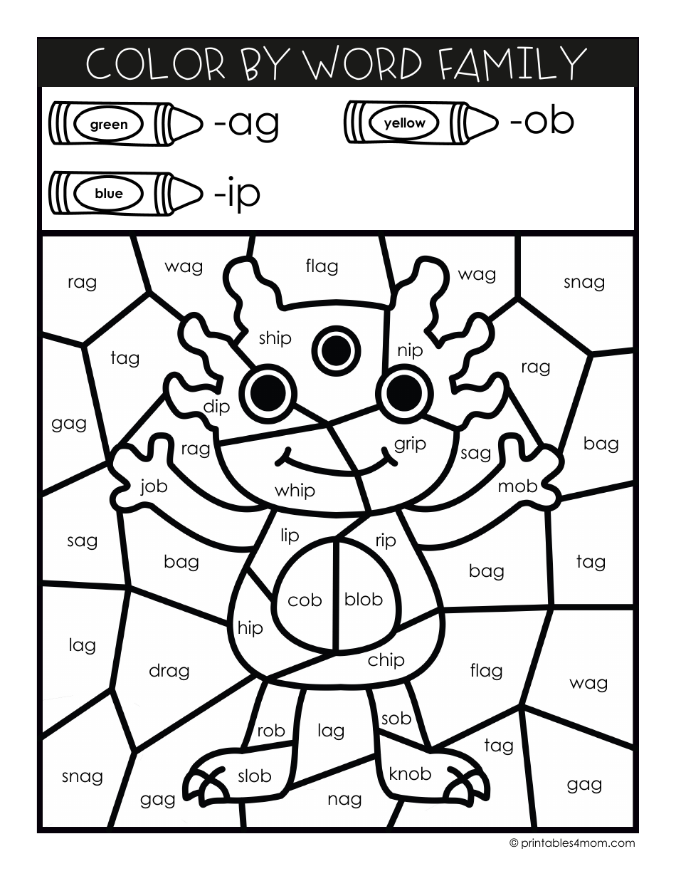 Monster Color by Word Templates, Page 3