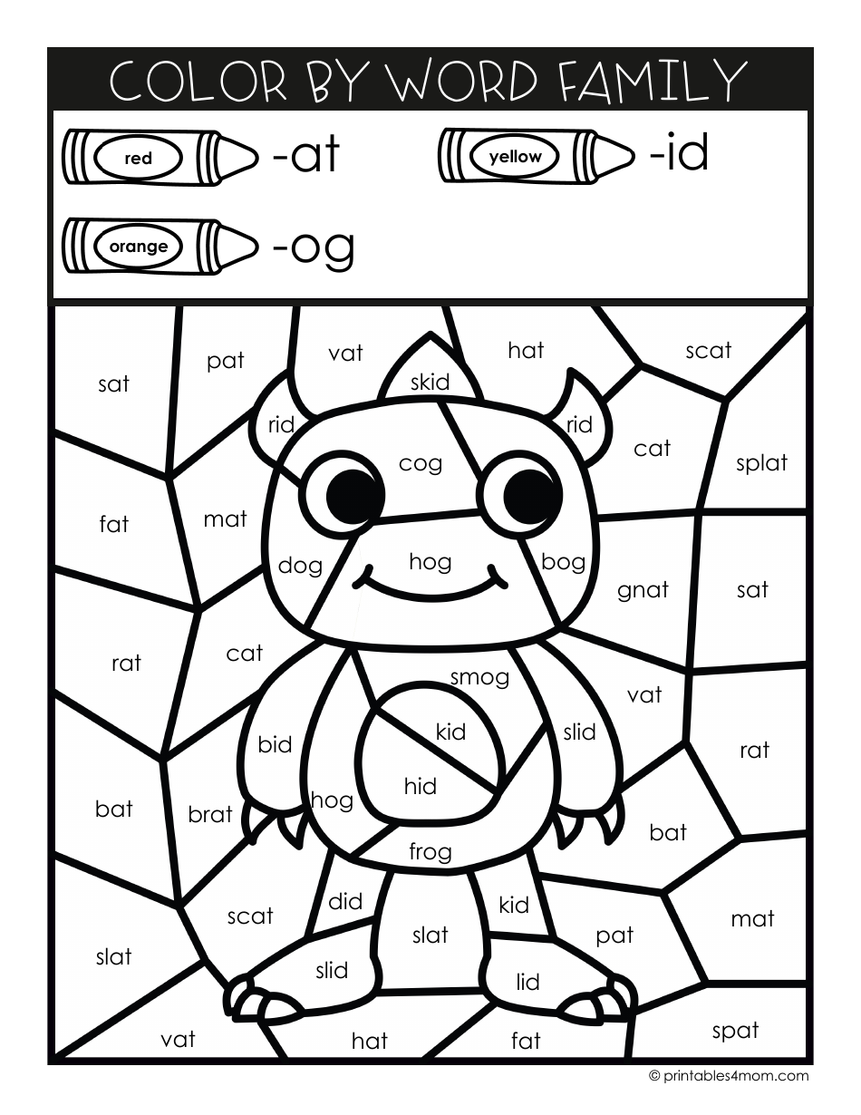 Monster Color by Word Templates, Page 4