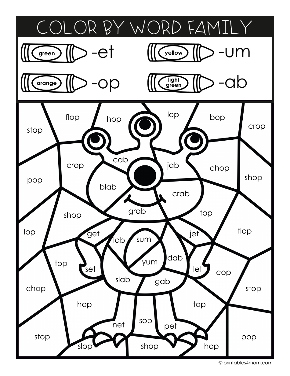 Monster Color by Word Templates, Page 7