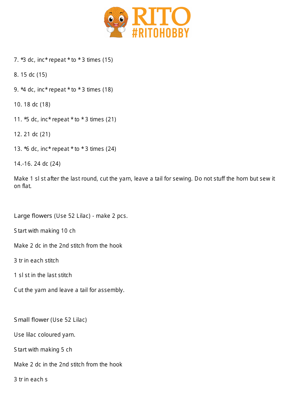 Unicorn Sleeping Mask Crochet Pattern, Page 6