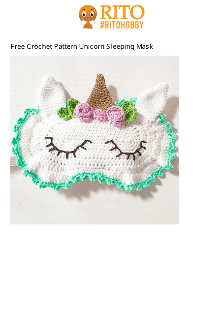 Unicorn Sleeping Mask Crochet Pattern Download Pdf