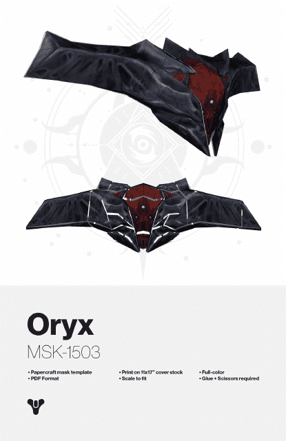 Destiny Oryx Mask Template