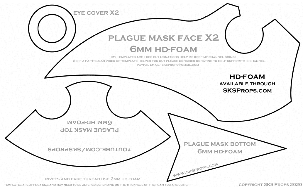 Hd-Foam Plague Doctor Mask Template