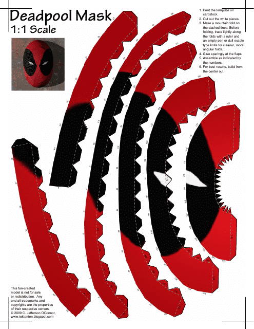 Deadpool Mask Template Original Download Printable PDF Templateroller