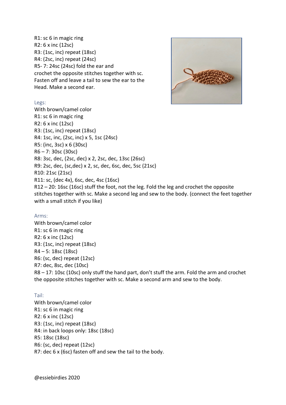 Rainbow Bear Crochet Pattern, Page 4