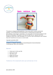 Document preview: Rainbow Bear Crochet Pattern