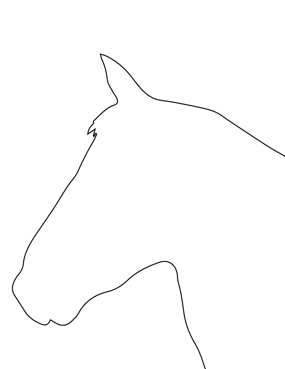 Horse Head Outline Template, Page 1