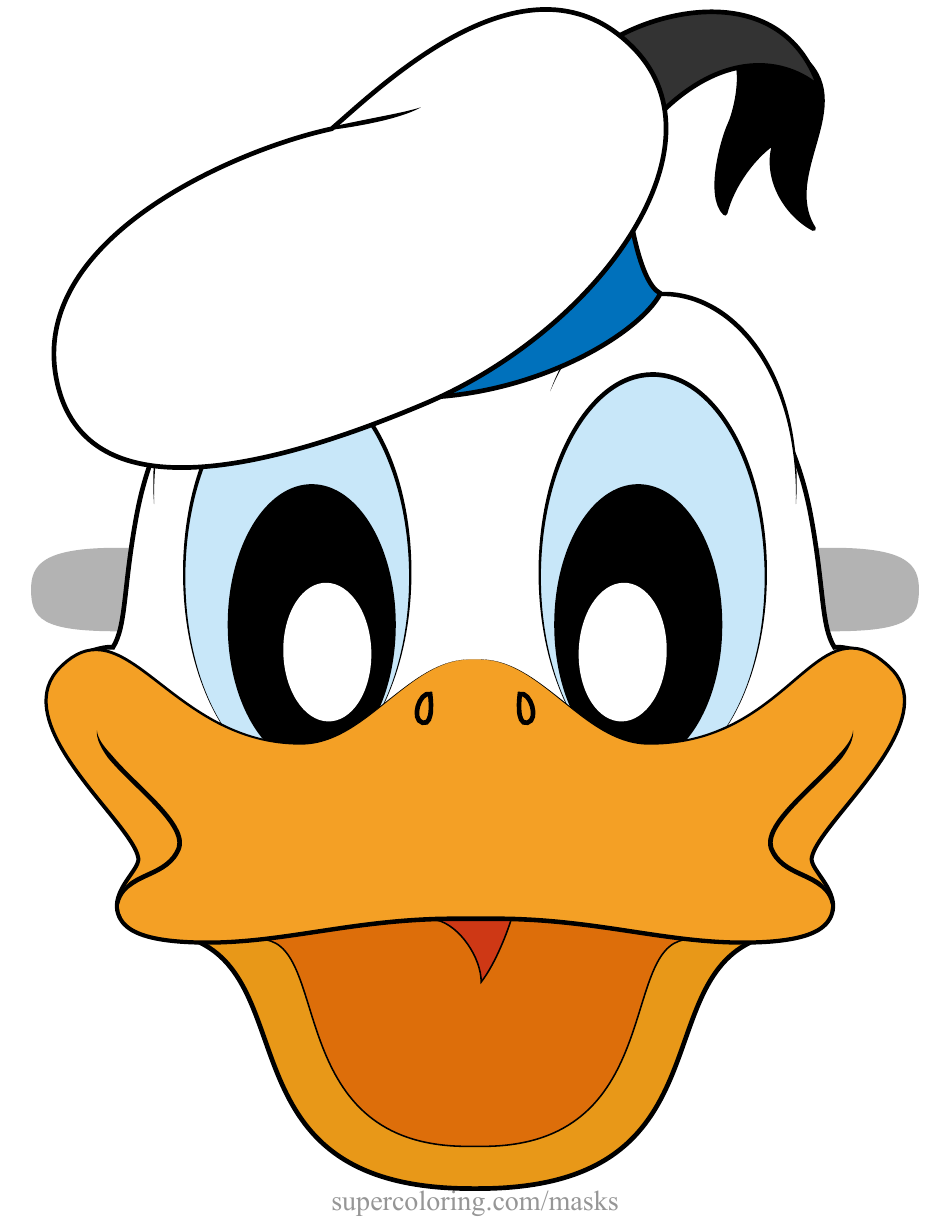 Donald Duck Mask Template, Page 1