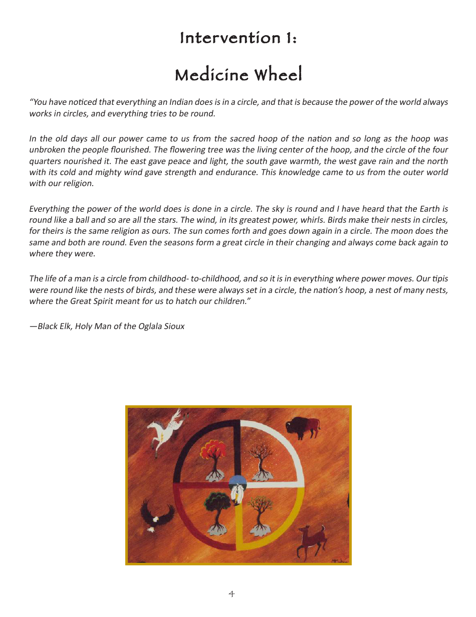 Wheel of Life Template - Medicine Wheel, Page 1