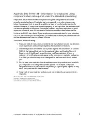 Respiratory Protection Program for Employees Who Choose to Wear Respirators - Oregon, Page 8