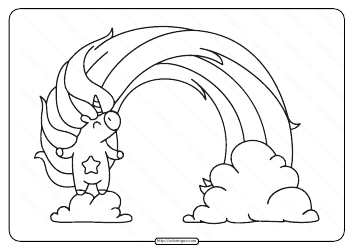 Document preview: Unicorn Mane Rainbow Coloring Page