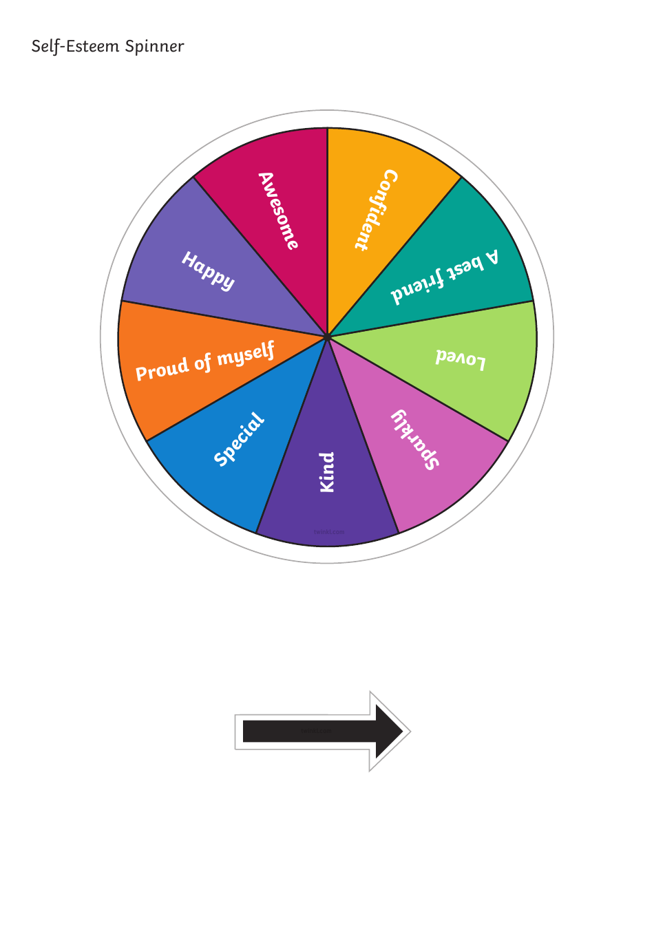Self-esteem Spin Wheel Template, Page 3