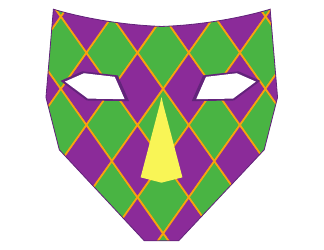 Mardi Gras Full Face Bauta Adult Mask Template, Page 2