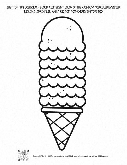 ICE Cream Coloring Page Download Pdf