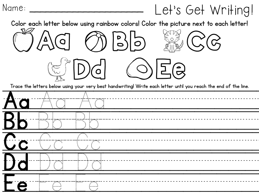 Letter Handwriting Practice Sheet