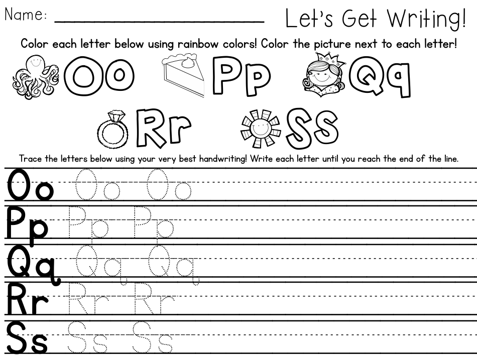 Letter Handwriting Practice Sheet, Page 3