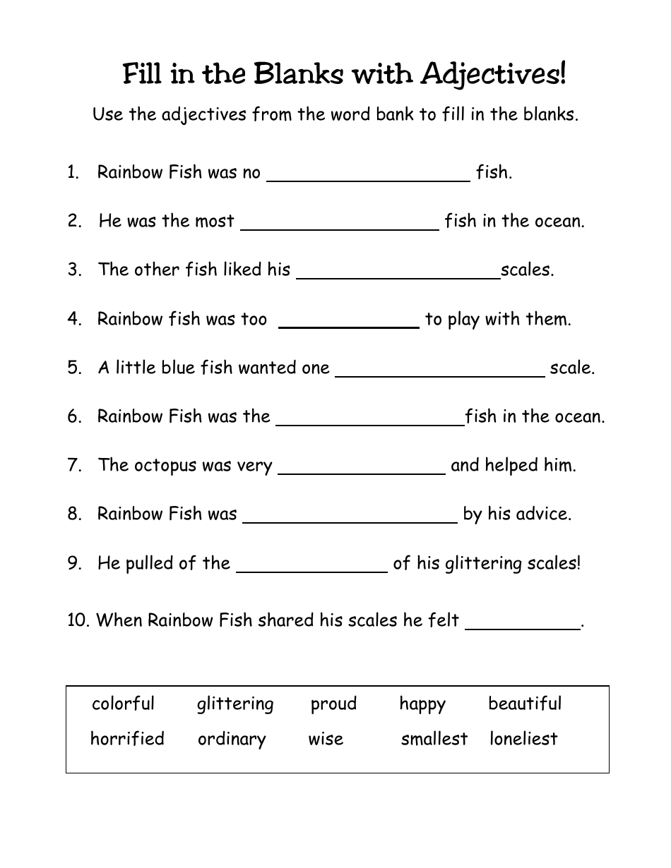 Parts of Speech Activity Worksheet, Page 12