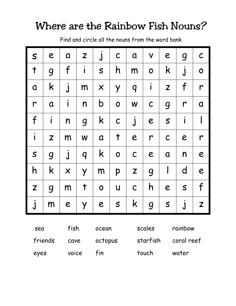 Parts of Speech Activity Worksheet, Page 8