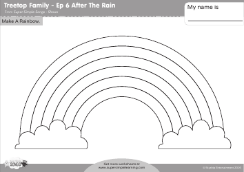 Document preview: Treetop Family Rainbow Coloring Page
