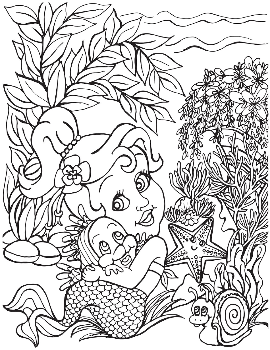The Little Mermaid Coloring Page, Page 1