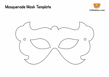 Document preview: Masquerade Mask Coloring Template - Gorgeous