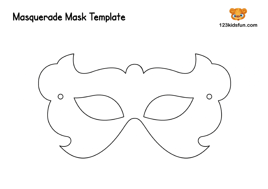 Masquerade Mask Coloring Template - Gorgeous