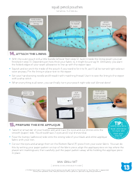 Squid Pencil Pouches Sewing Pattern Templates, Page 13