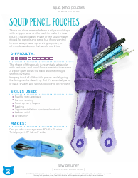 Squid Pencil Pouches Sewing Pattern Templates, Page 2