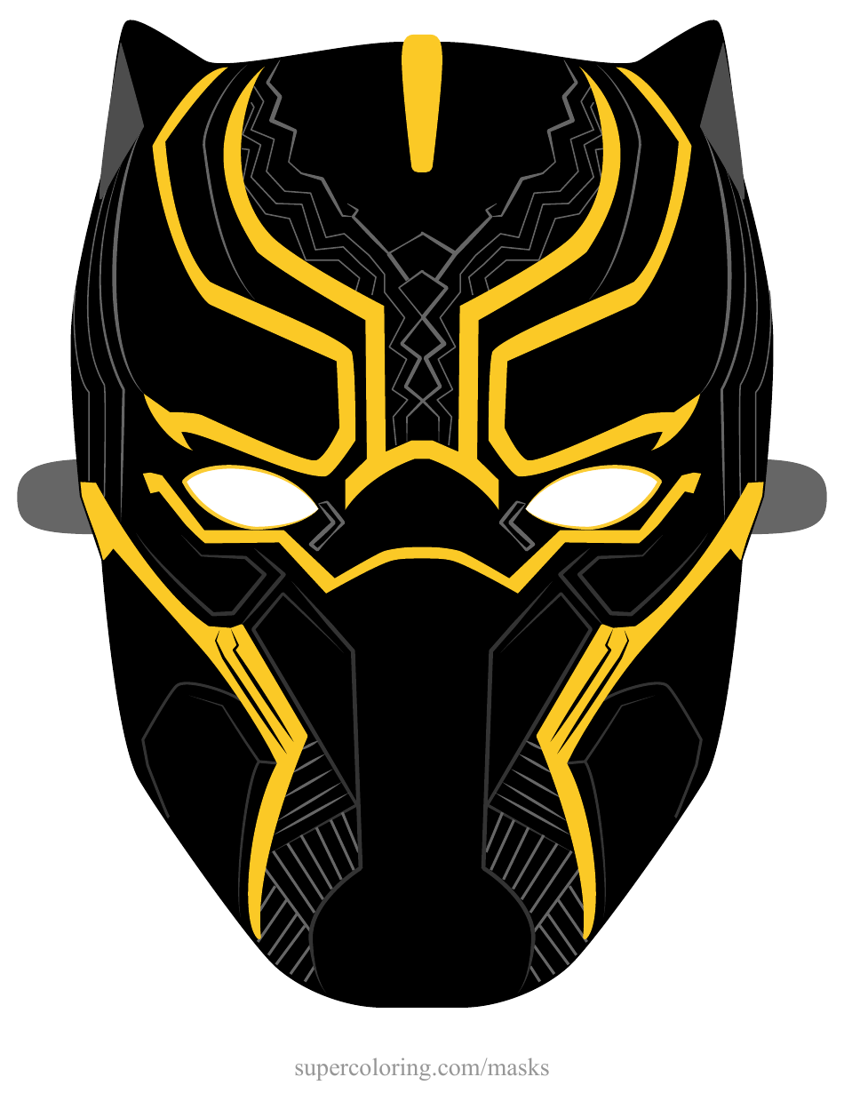 Black Panther Mask Template, Page 1