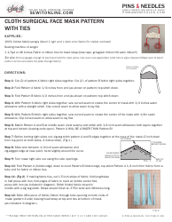 Document preview: Cloth Surgical Face Mask Sewing Pattern Templates