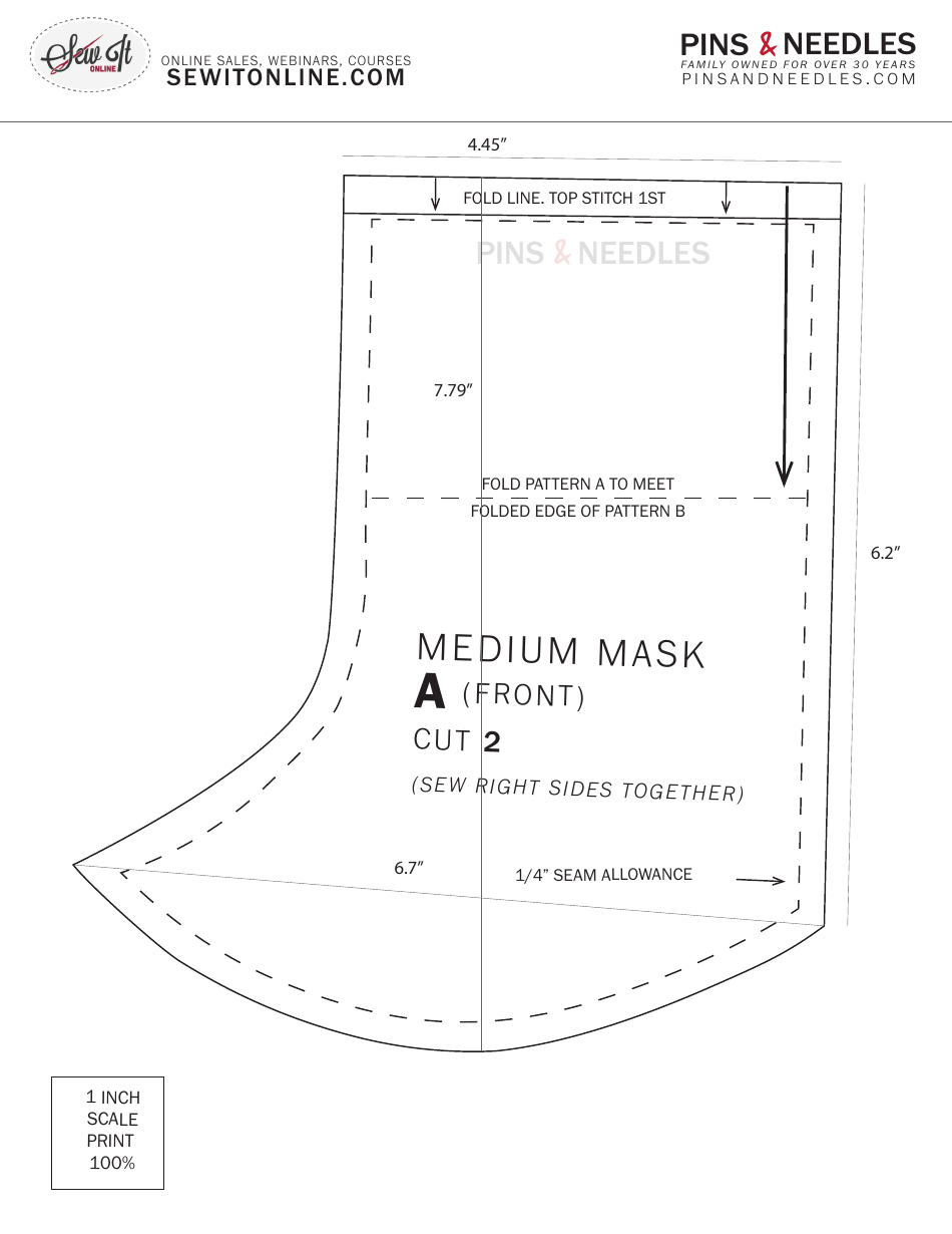 Cloth Surgical Face Mask Sewing Pattern Templates, Page 4