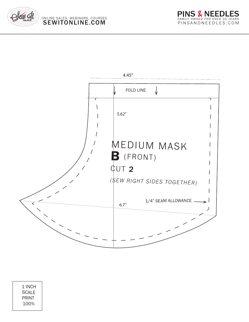Cloth Surgical Face Mask Sewing Pattern Templates, Page 5