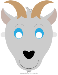 Document preview: Goat Mask Template - Grey