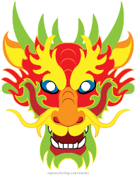 Document preview: Chinese Dragon Mask Template