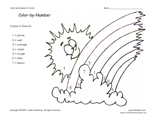 Rainbow Color by Number - Colors in French