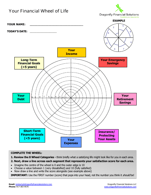 Financial Wheel of Life Template