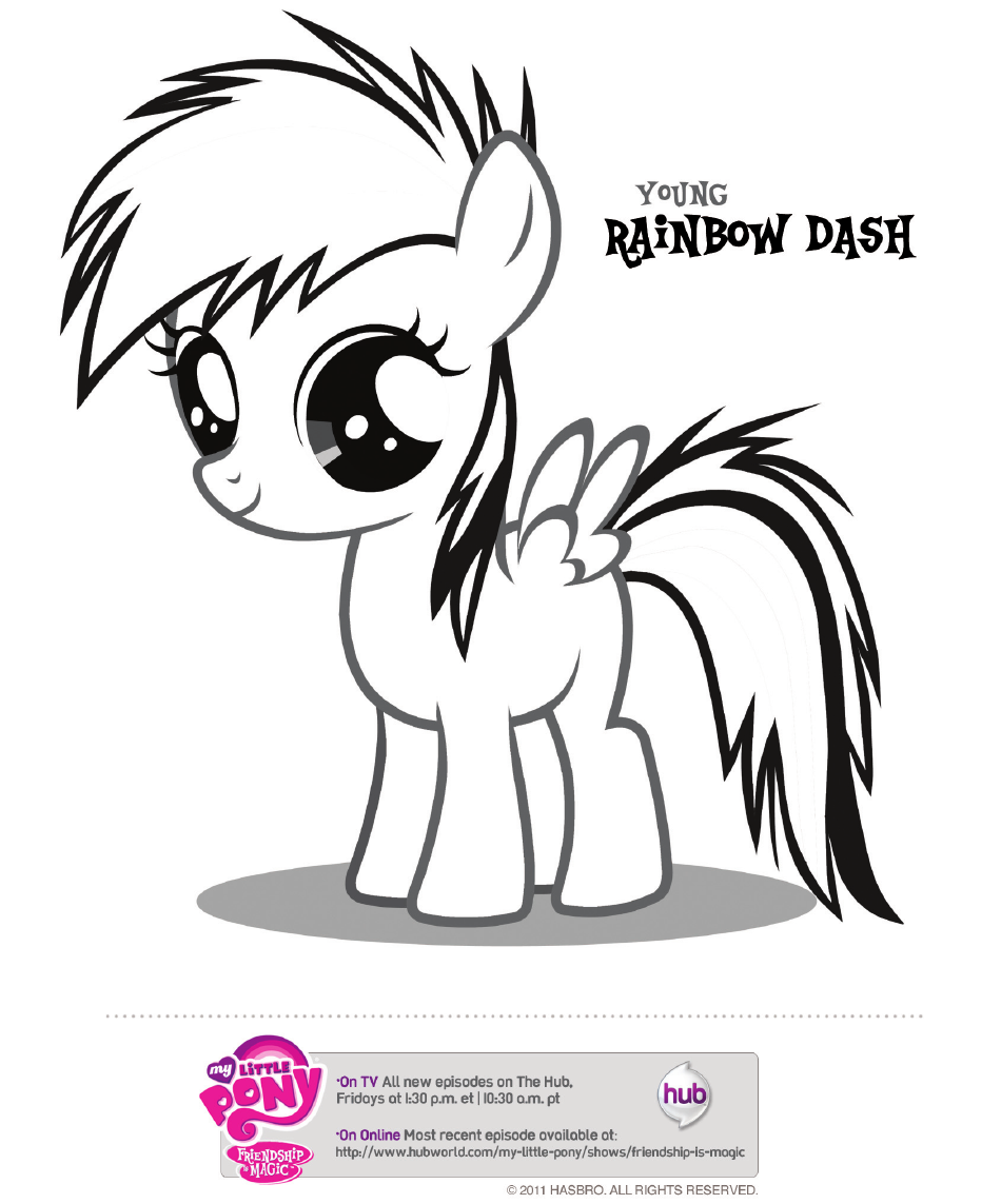 Young Rainbow Dash Coloring Page, Page 1