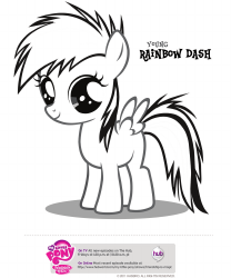 Document preview: Young Rainbow Dash Coloring Page