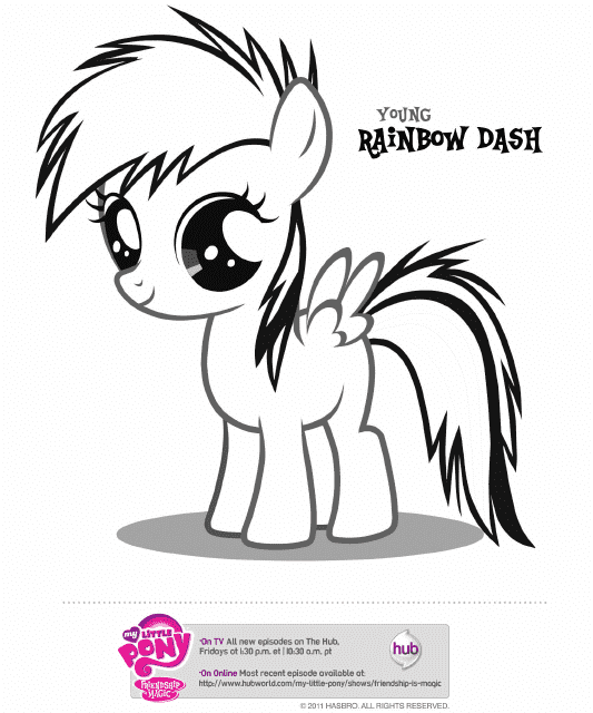 Young Rainbow Dash Coloring Page Download Pdf